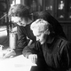 Marie Curie with her daughter Irene in Paris, 1927.